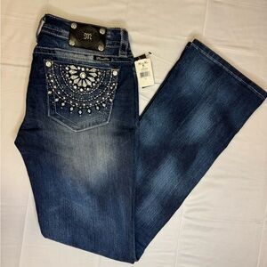 -NWT Miss Me Women's Blue Embellished Jeans Size 30
